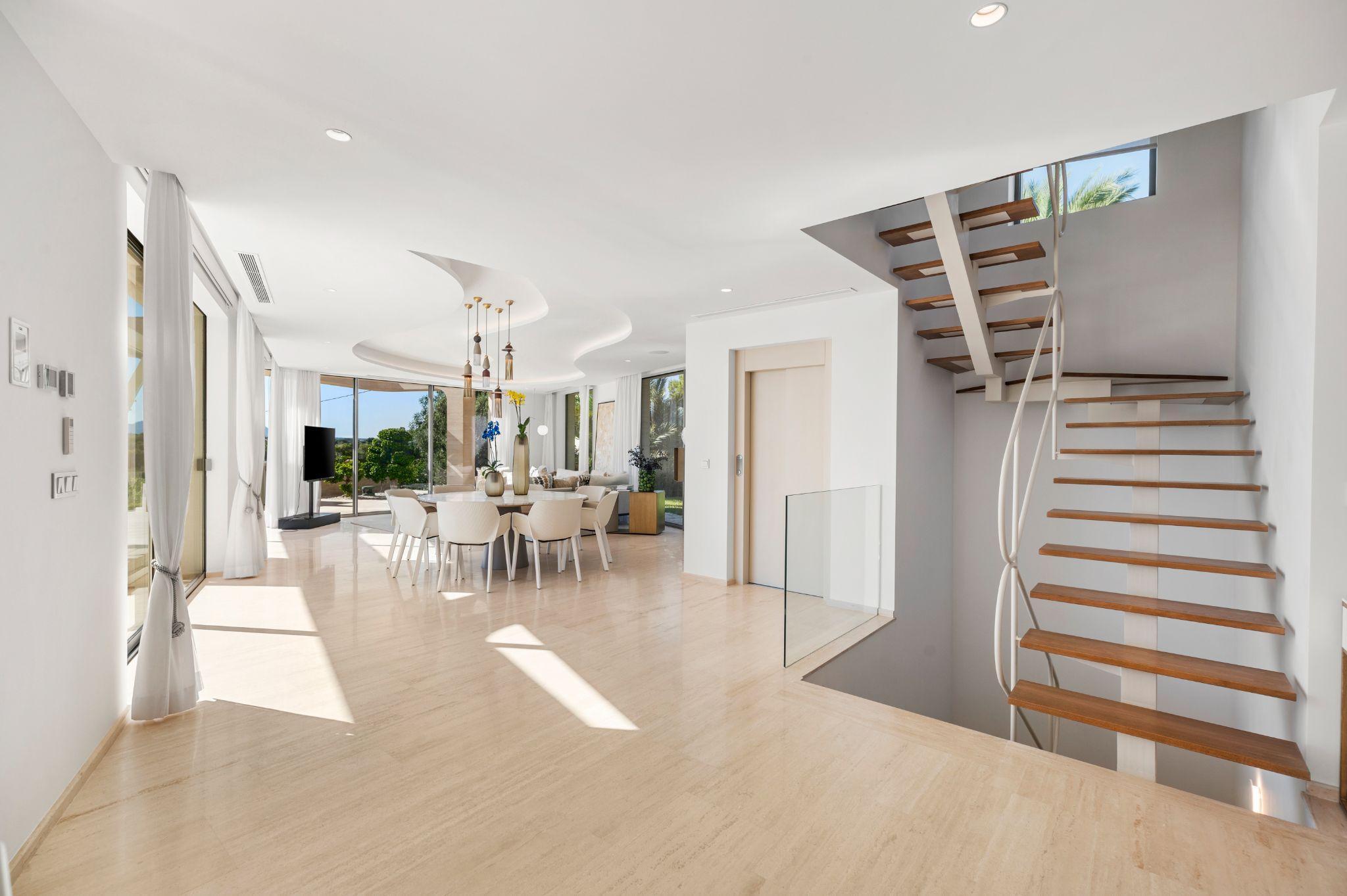 A floating staircase, a private lift.